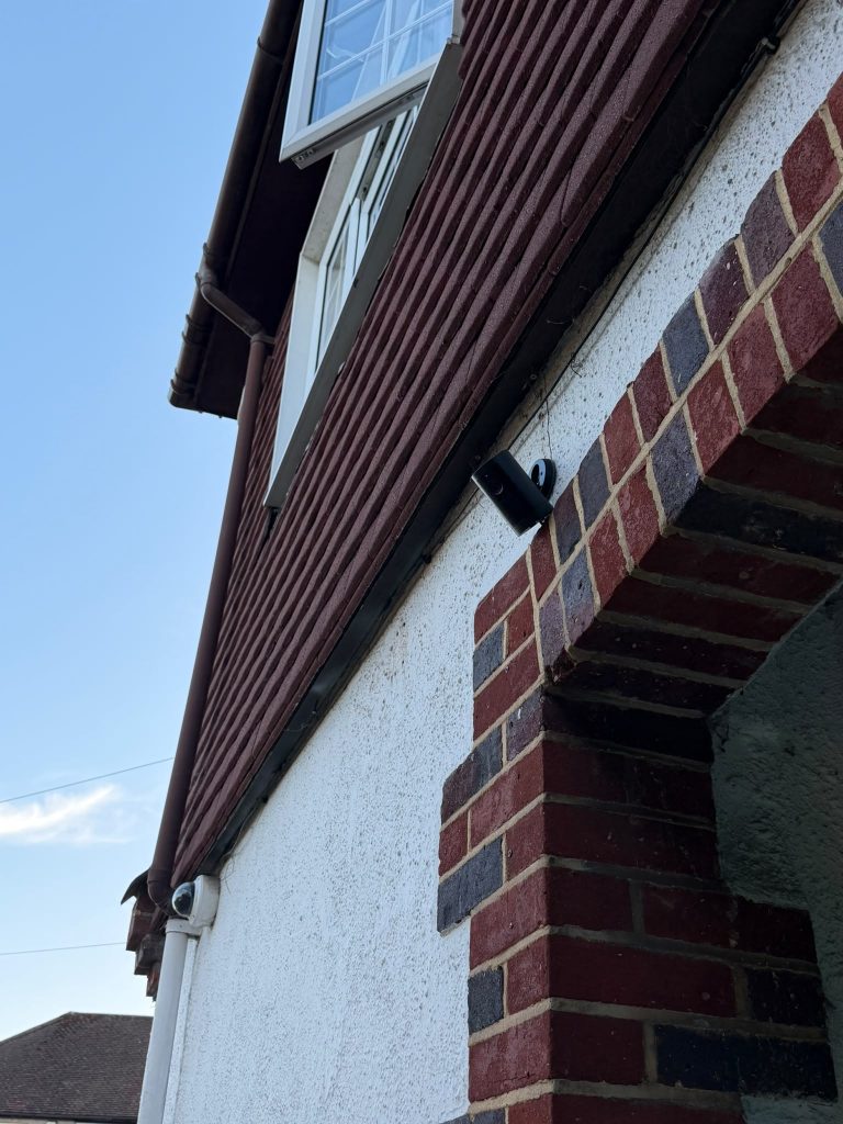 Ring camera and dome CCTV camera fitted to the front of a house in Hayes, Kent